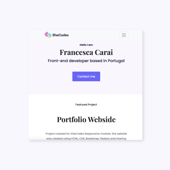 portfolio website page